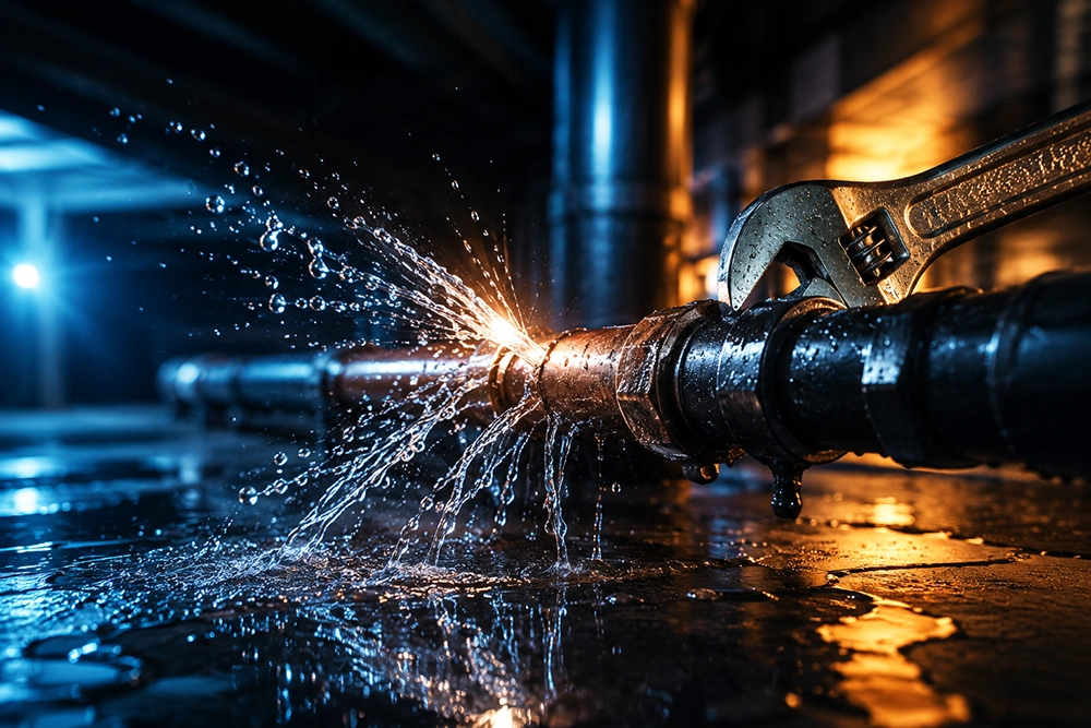 Emergency frozen and burst pipe repair in Houston